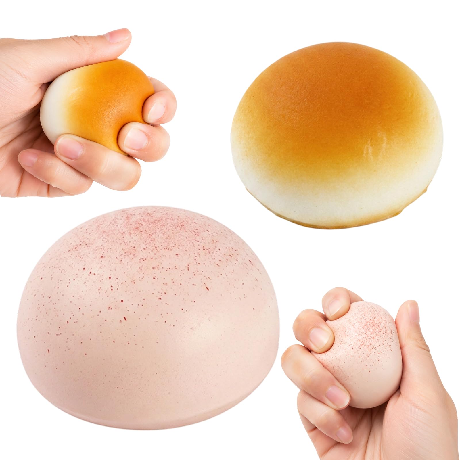 2 PCS Bread Squishy, Squishies Bread, Toast Squishy, Bread Squishy Slow Rising for Sensory Play, Focus Enhancement and Sensory Experience, Pink and Yellow