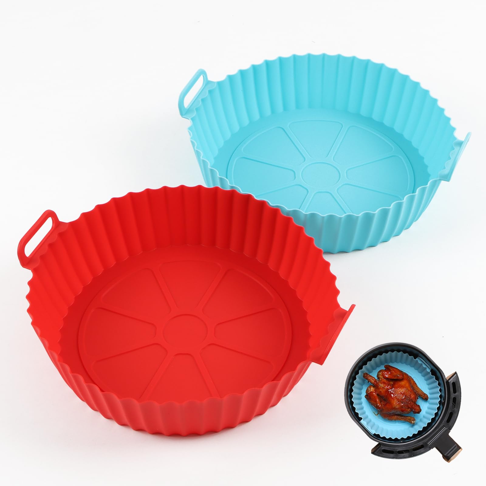 Air Fryer Liners - 4 Pack Reusable Silicone -8
