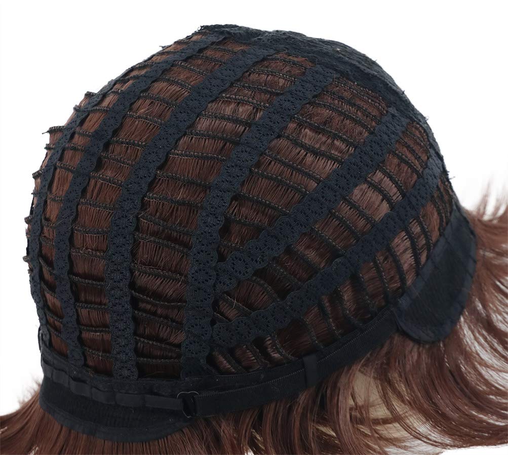 VGbeaty 60s 70s 80s Mens Disco Brown Short Rocker Singer Star Wig with Mustache Hippie Halloween Cosplay Party - Image 5