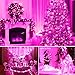 FULLBELL Fairy Lights Outdoor String Lights 33ft 100 LED with Memory Modes Controller, Extendable Christmas Lights Decorations for Wedding, Christmas, Party, Patio, Indoor Outdoor (Pink)