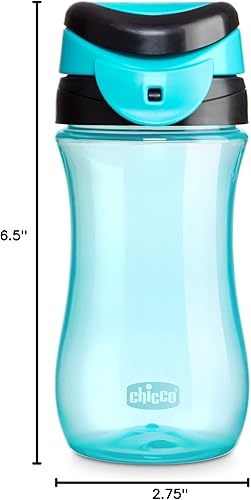 Miniatura 10 de Chicco My Tumbler Botella de agua de borde abierto con boquilla de flujo libre de 12 onzas, a prueba de derrames cuando la tapa está cerrada, asa de