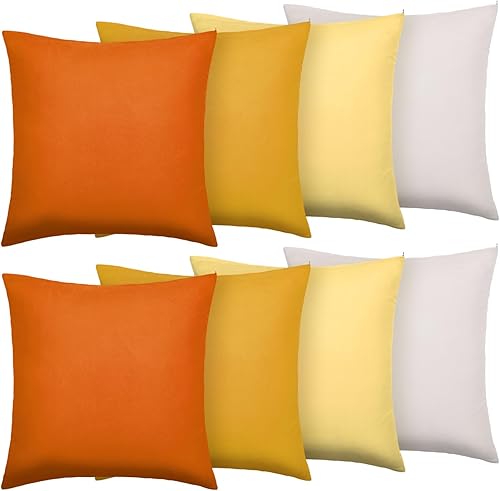 8 fundas de almohada decorativas de colores mixtos, fundas de almohada cuadradas de color sólido para aula, sofá, dormitorio, patio, jardín (solo