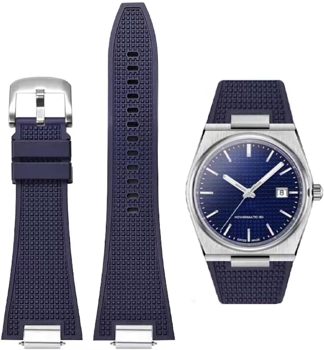 Watch Bands Bracelet for Tissot PRX Watch Series, Soft Rubber Strap for Tissot PRX Powermatic 80mm Quick Release with Metal Adapter Men's Tissot PRX Series Watches T137.407/410