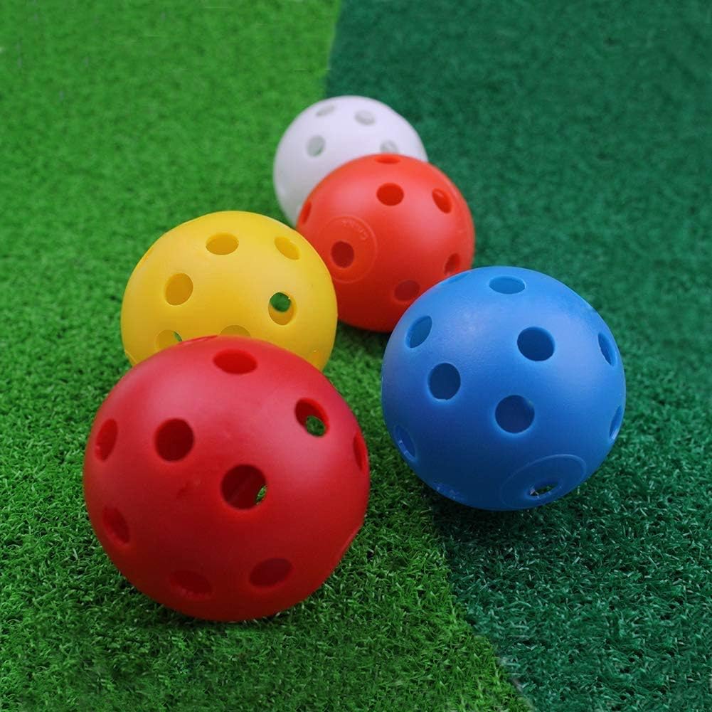 KOFULL 50 Pack Colored Golf Practice Ball and Golf Ball Metal Range Basket, Golf Gifts and Accessories for Men Women Kids