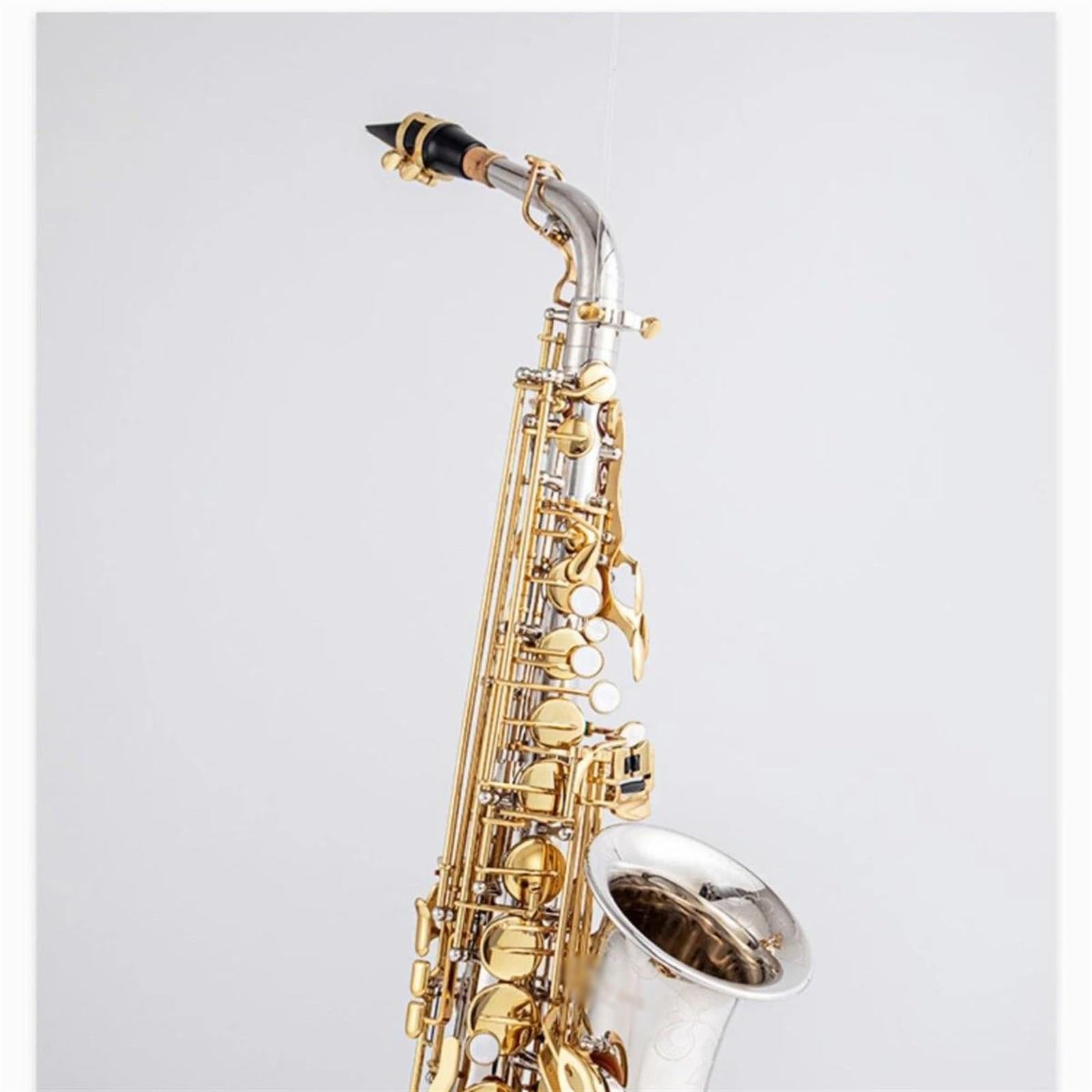 Saxofón Saxofón Alto Con Llave Plateada Y Dorada, Saxofón Alto Profesional Con Estuche Y Boquilla (Color : Cloth bag)
