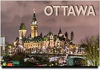 Vista 1 de Ottawa Foto Frigorífico Imán Canadá Travel Souvenir Parliament Hill Centro Bloque