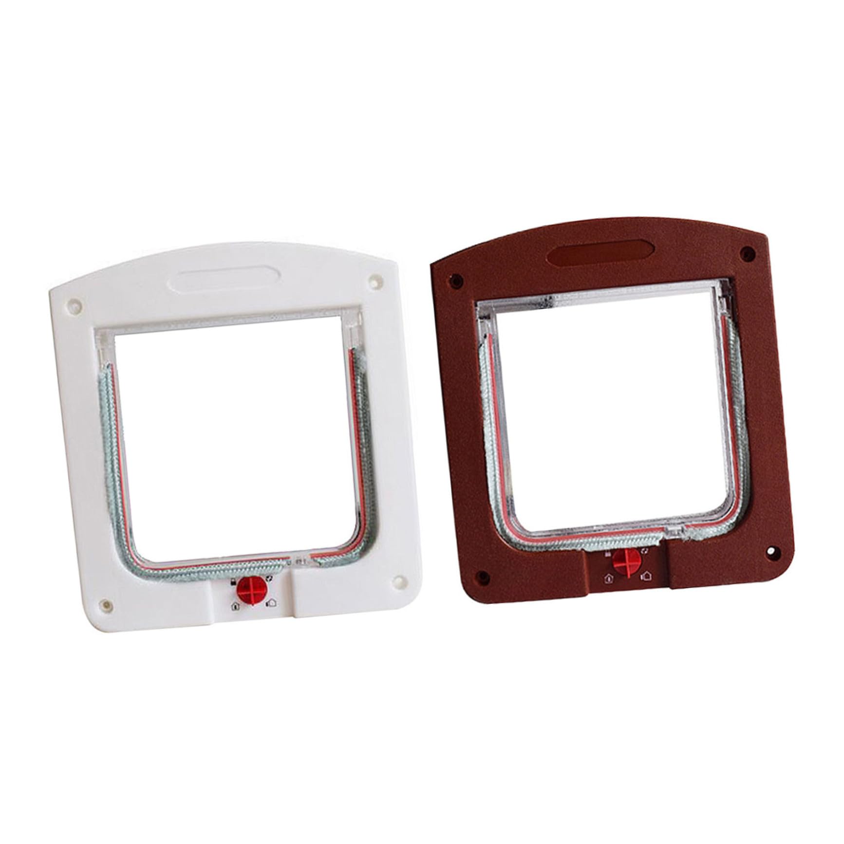 ULTECHNOVO Chatières pour Animaux à Entrée Murale Verrouillables, Légères et Faciles à Installer en Abs et Acrylique, Lot de 2 pour Chats et Petits Chiens