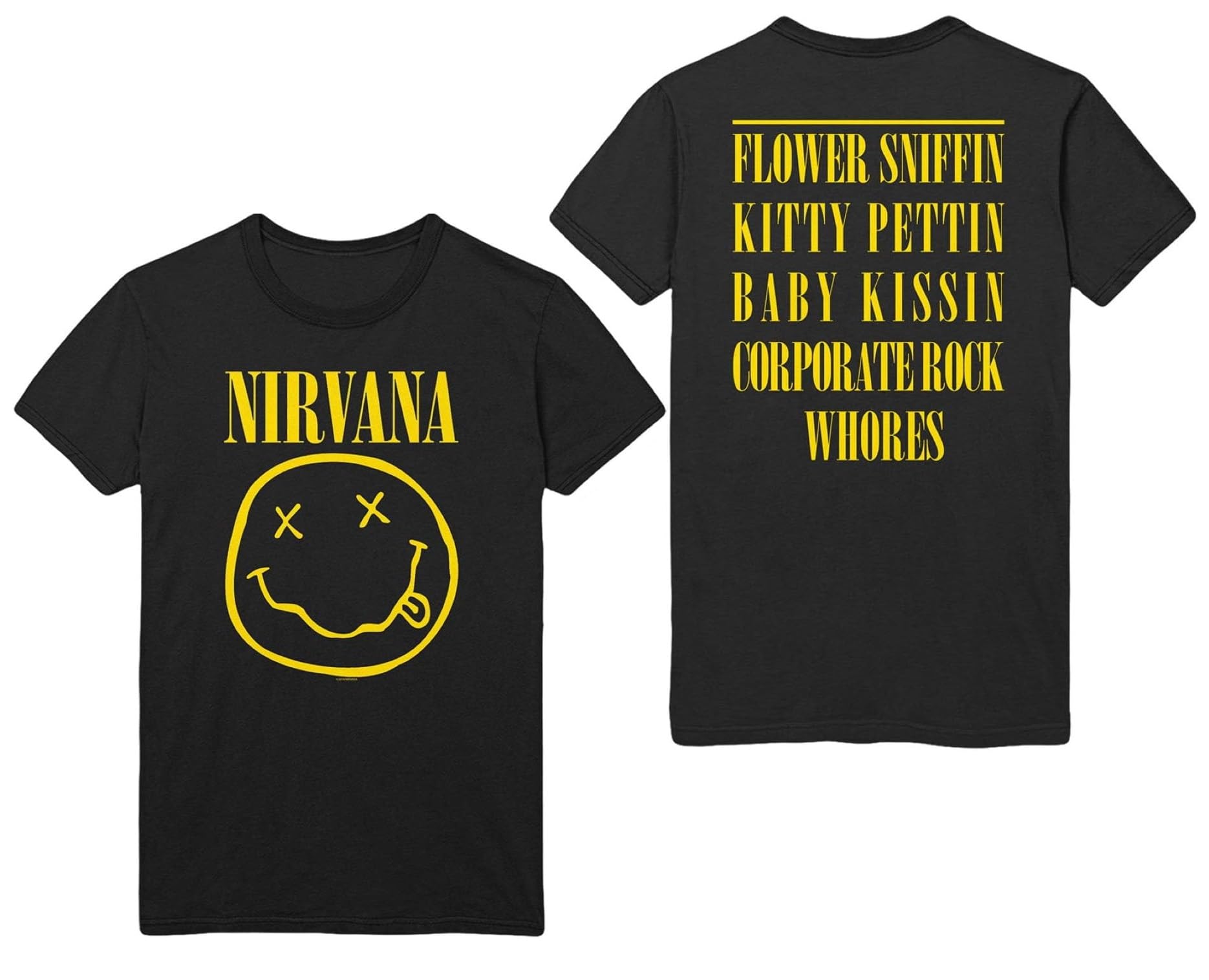 Nirvana 'Flower Sniffin' (Black) T-Shirt (Large)