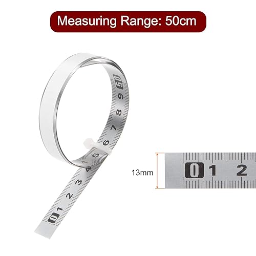 Miniatura 2 de HARFINGTON Cinta métrica métrica métrica de izquierda a derecha, impermeable, resistente al desgaste, cinta de regla de acero pegajosa de 0.512 in,