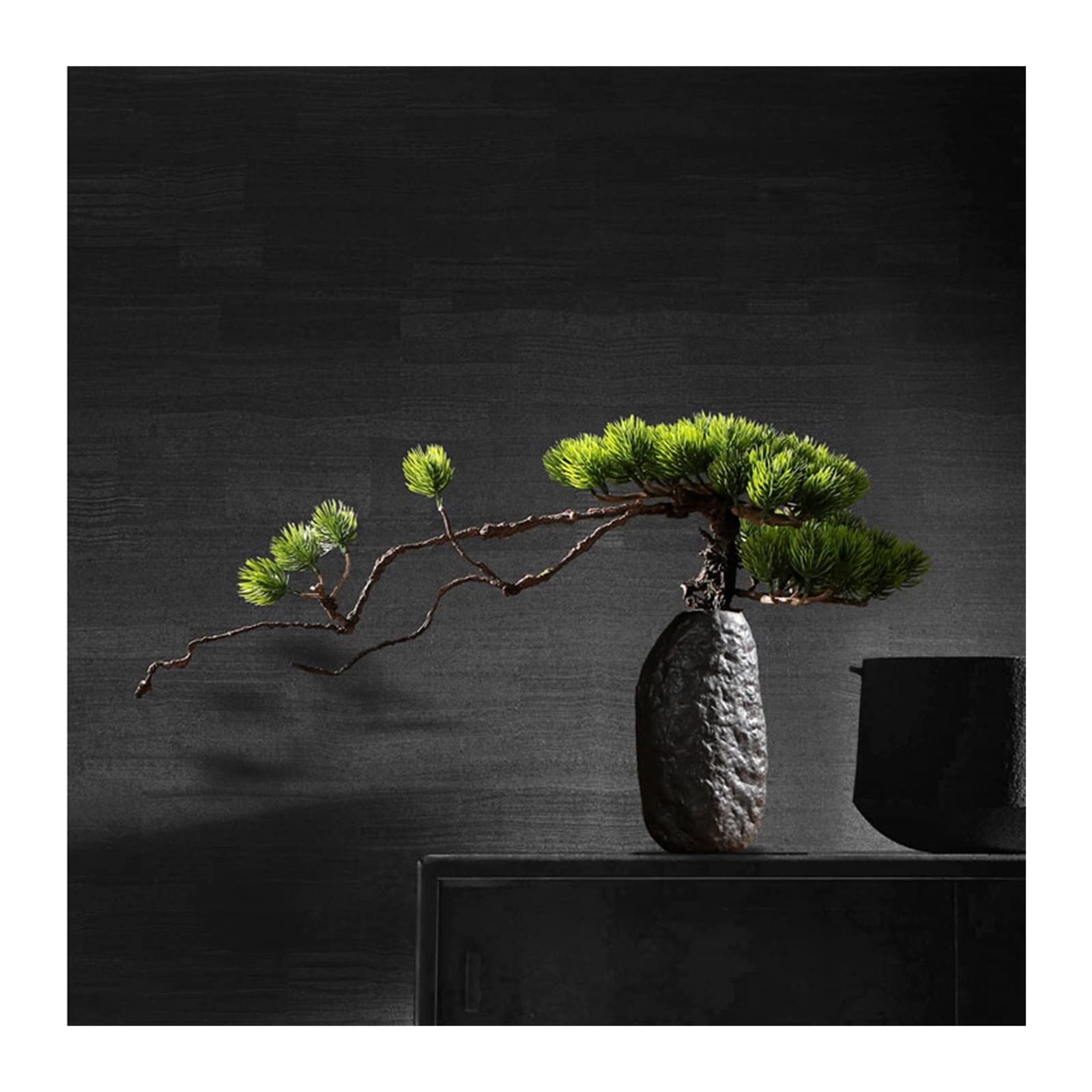HCZKIUJY Artificial Plants Artificial Bonsai Pine Tree, Faux Plant Desk Display Fake Tree Pot Ornaments with Vase, Japanese Cedar Bonsai Plant for Home, Office Decoration Fake Plants Decor (Gold)