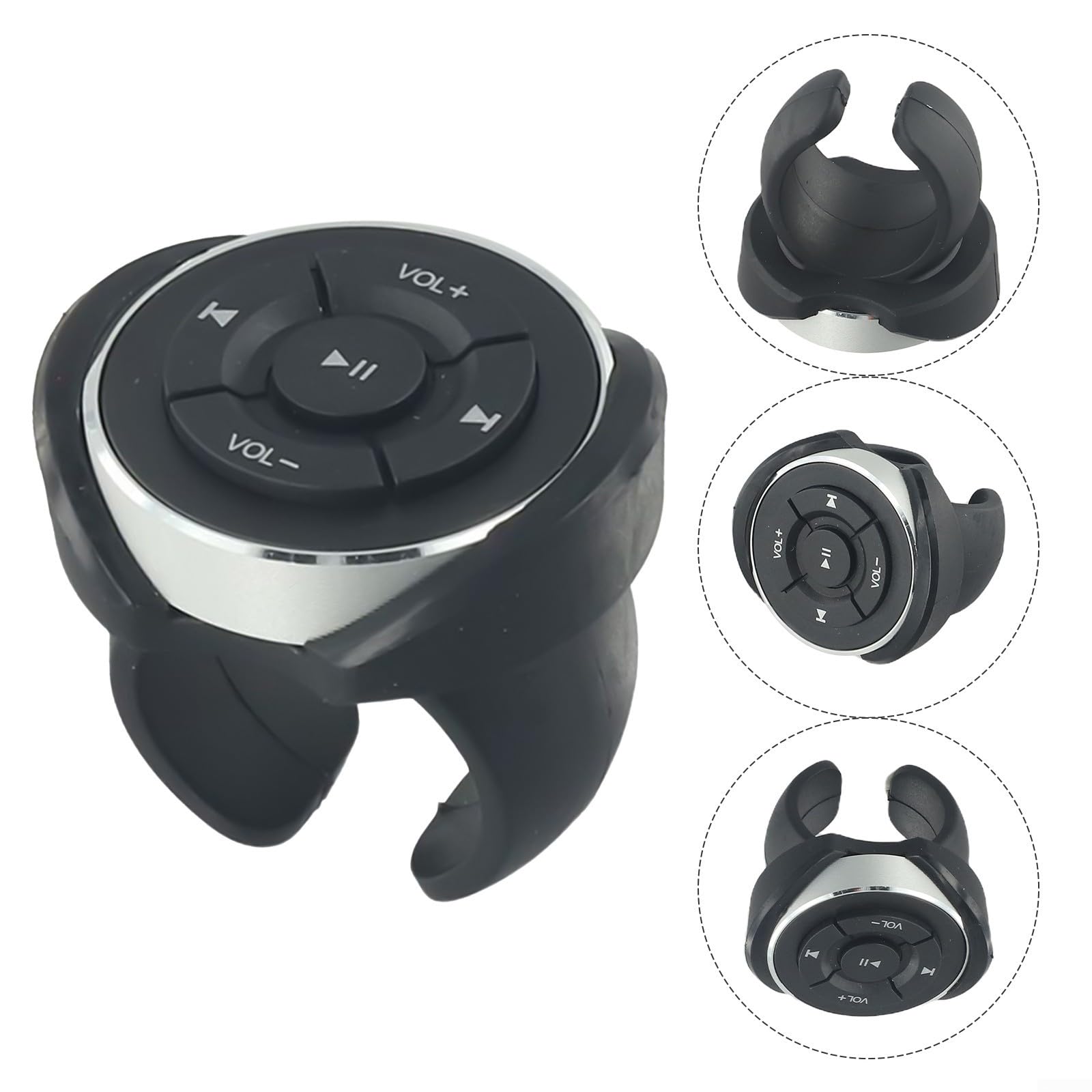 Telecomando wireless per volante, pulsante multimediale per musica e chiamate, controller impermeabile IPX4 4.0 con supporto per auto, moto, sci