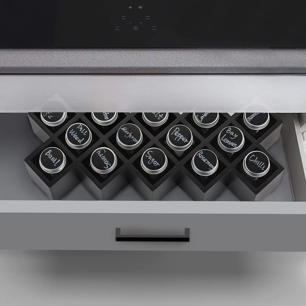 Portaspezie In Bamb&ugrave; Con 18 Barattoli - Set Organizzato Con Etichette, Ideale Per Cucina E Piano Lavoro