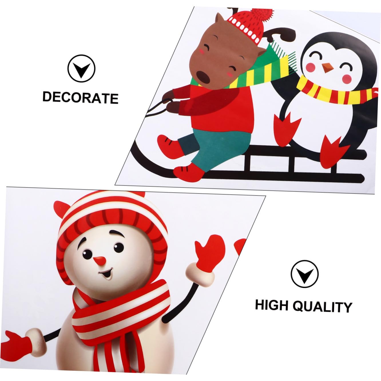 BESTonZON 4stücke Teiliges Weihnachtsglas Fensterdekoration Cartoon Weihnachtsmann Einfache Anwendung Abnehmbar Bunte Aufkleber Für Festliche