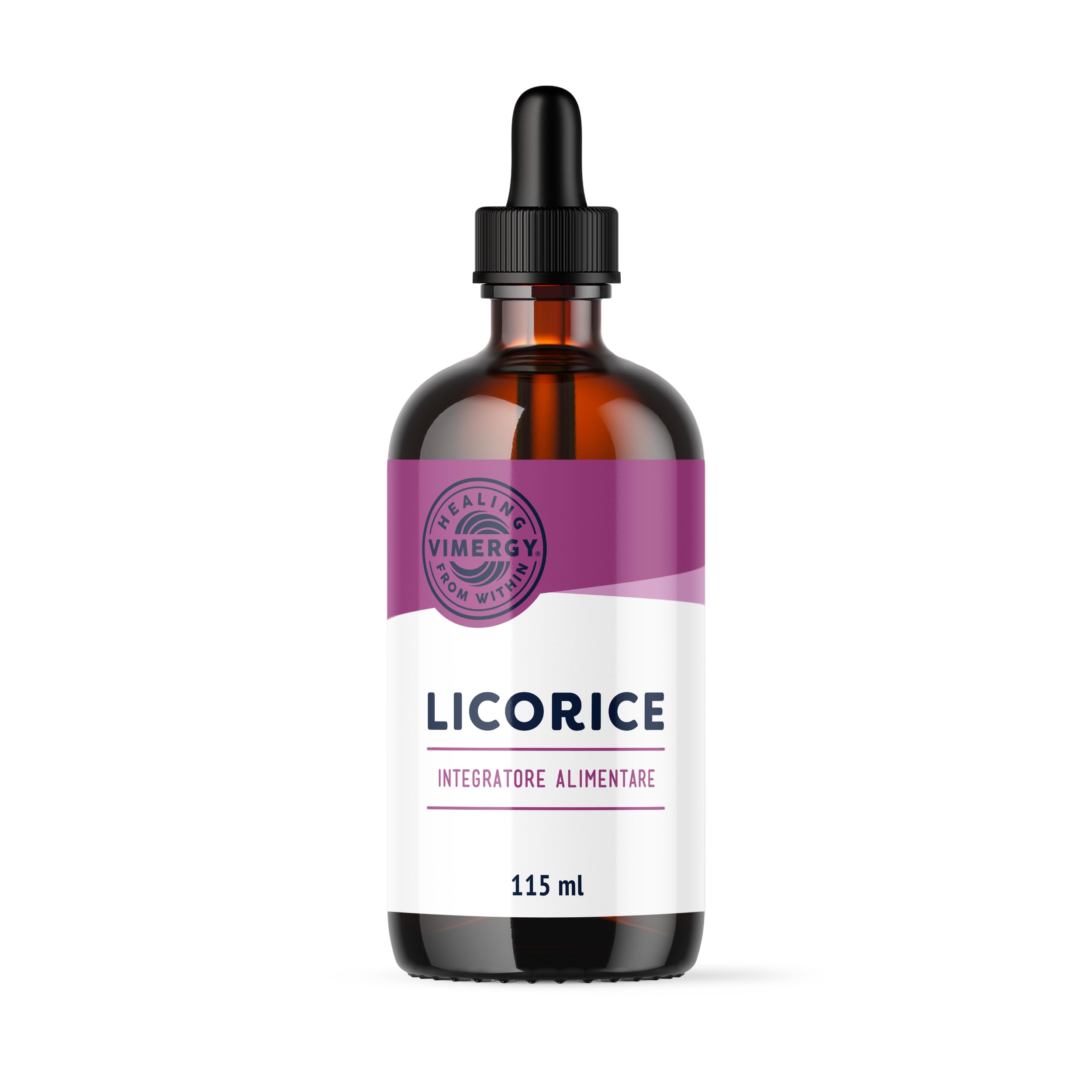 Vimergy Licorice, 57 Dosi – Estratto Liquirizia Liquida in Gocce – Integratore Vegano – Gocce di Liquirizia - Senza Zucchero né Leganti – Senza OGM e Senza Glutine (115 ml)