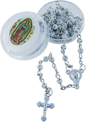 Miniatura 5 de Rosario de bautismo de primera comunión blanco (12) PCS – Nuestra Señora de Guadalupe 5 Decdes/Recuerdos para Primera Comunión/Bautizo/Bautizo Niña