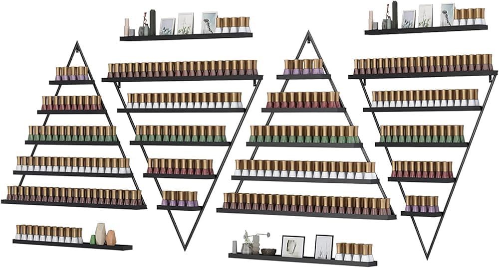 Organisateur salon de beauté étagère murale vernis finition soignée