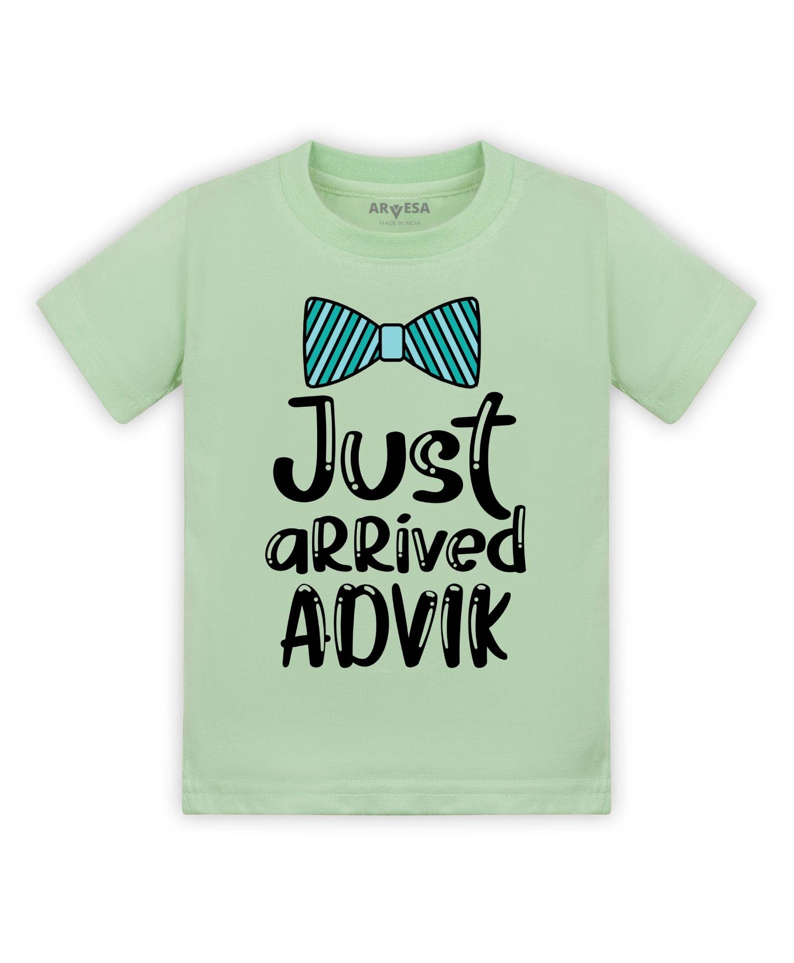 ARVESA New Born Customized Monthly Milestone Birthday Unisex TS-1 Baby Customised Kids Baby Tshirt for Newborns, Baby Boy Girl Dress Clothes for Photoshoot-image-47