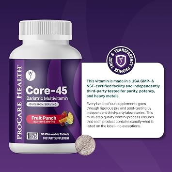 Core-45 Bariatric Multivitamin | Fruit Punch | Chewable | 30ct