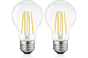 LUXRITE Vintage A19 LED edison bulb 100w, Dimmable, UL Listed, Clear Glass