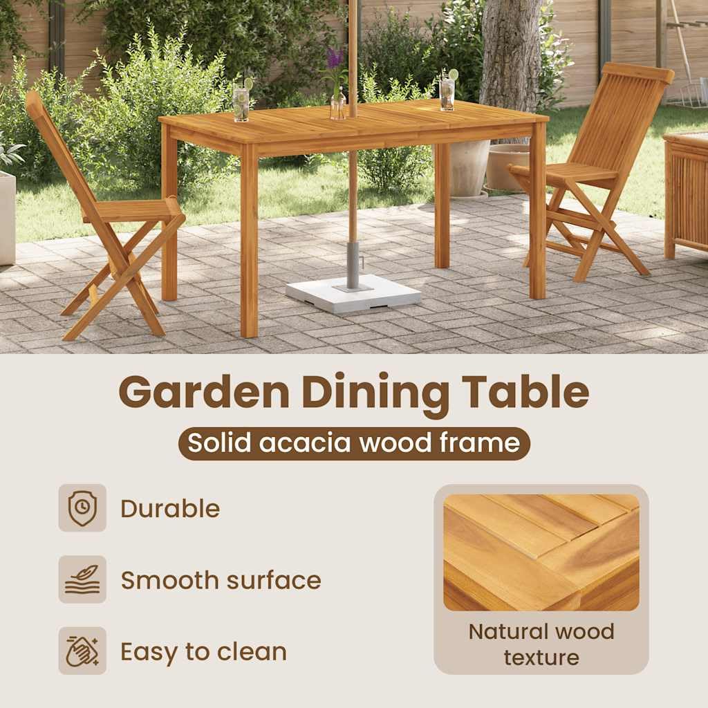 vidaXL Tavolo da Giardino 140x80x74 cm in Legno Massello di Acacia