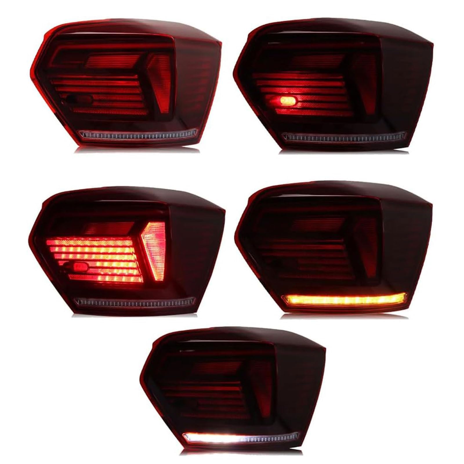 Auto Fanale Posteriore per VW Polo 2019 2020 2021 2022 2023, Faro Posteriore LED - Luce Stop E Frecce Antinebbia, Gruppo Luci Posteriori Sostituzione