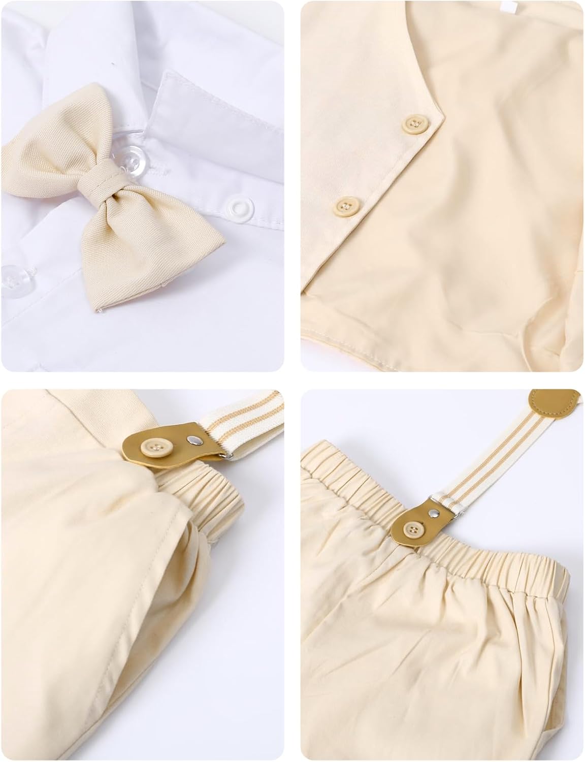 A&J DESIGN Toddler Boys Formal Clothes with Suspender Baby Wedding Outfit Kids Dress Suit Set - Image 6