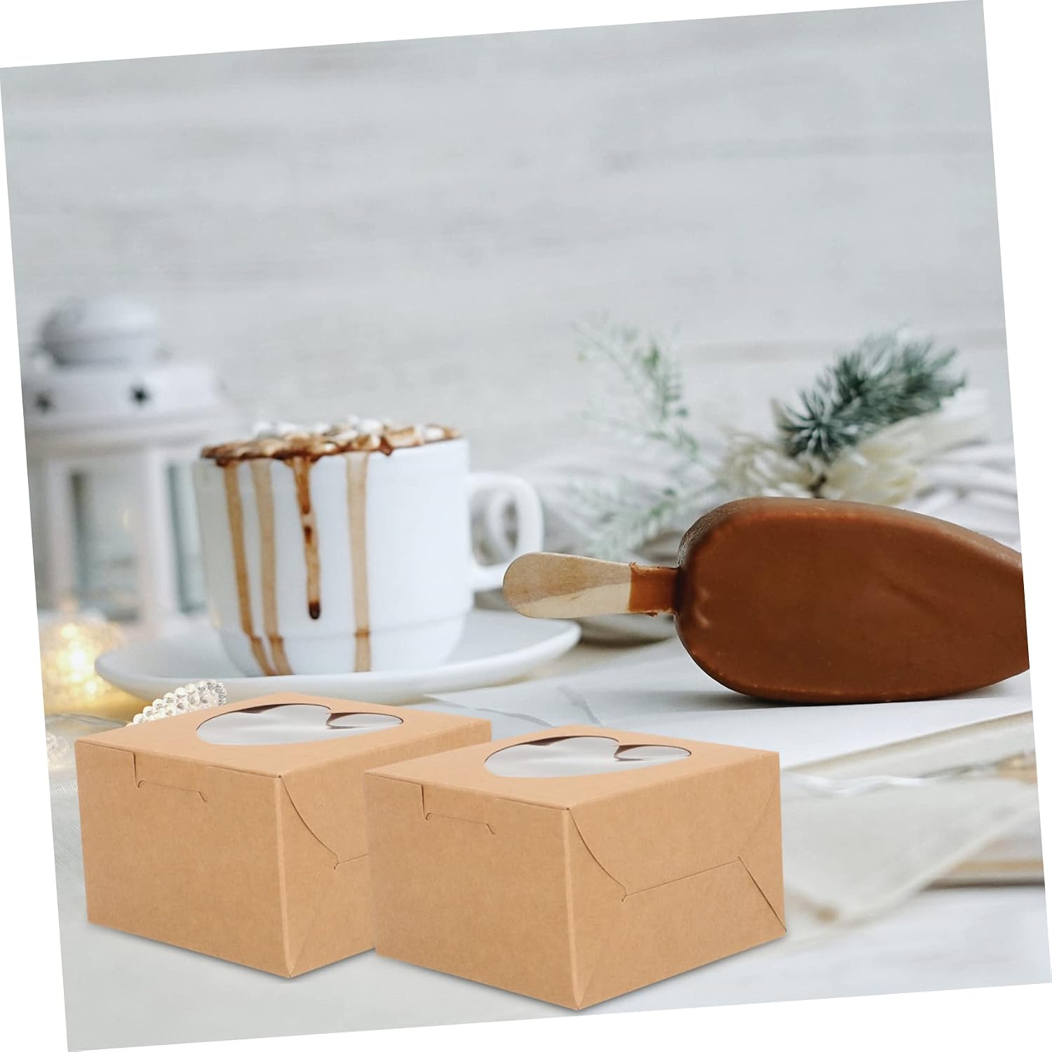 Alipis 14pcs Baking Food Packaging Box Window Dessert Wrapping Small Cake Box Pastry Packaging Cake Packing Window