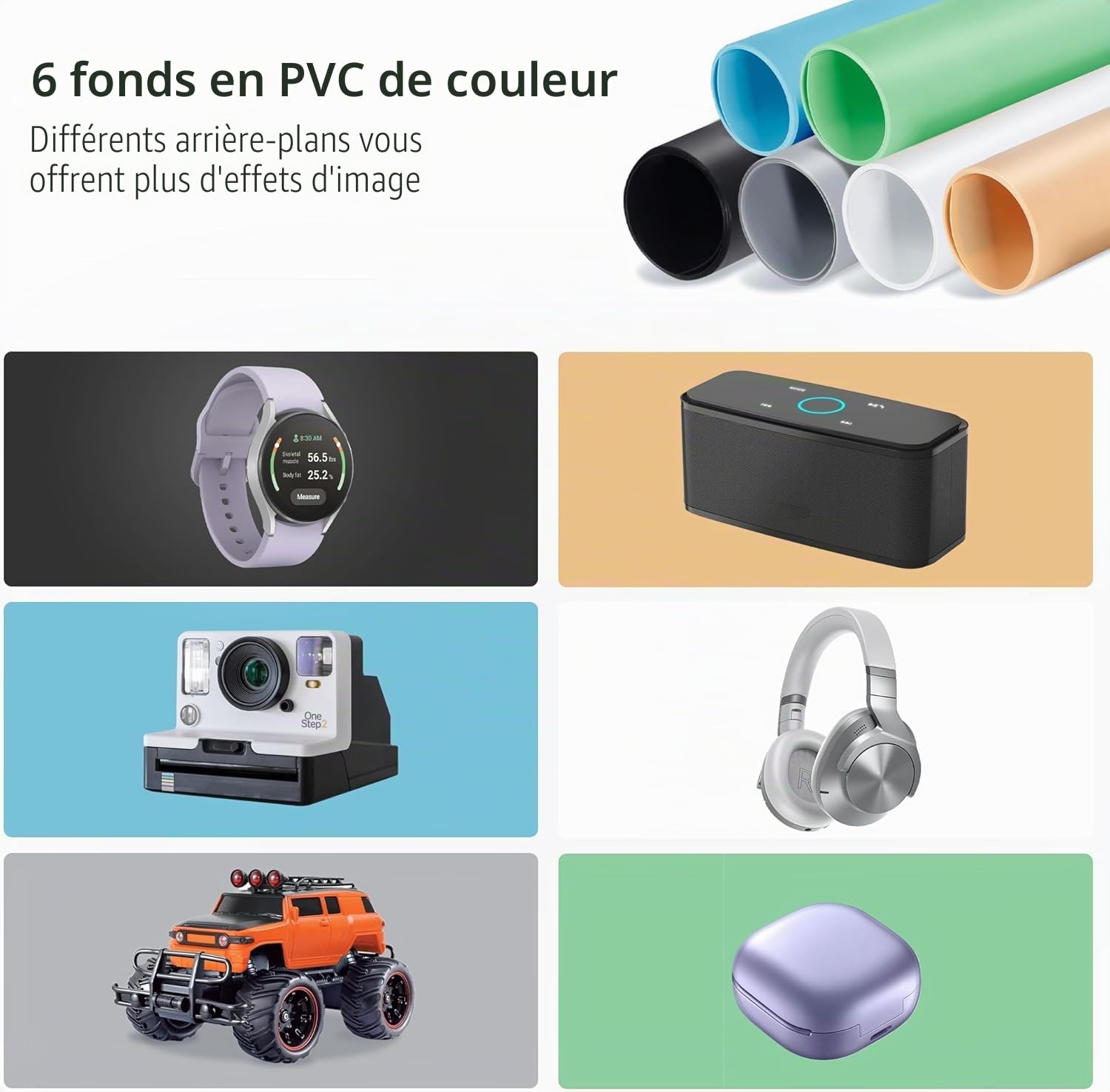 RALENO Boîte à lumière Portable pour Photographie, 40 x 30 x 30cm, kit de Tente de Prise de Vue (CRI > 95 | luminosité réglable 24 W | 6 Toiles de Fond) pour Produits de Bijoux, Montres