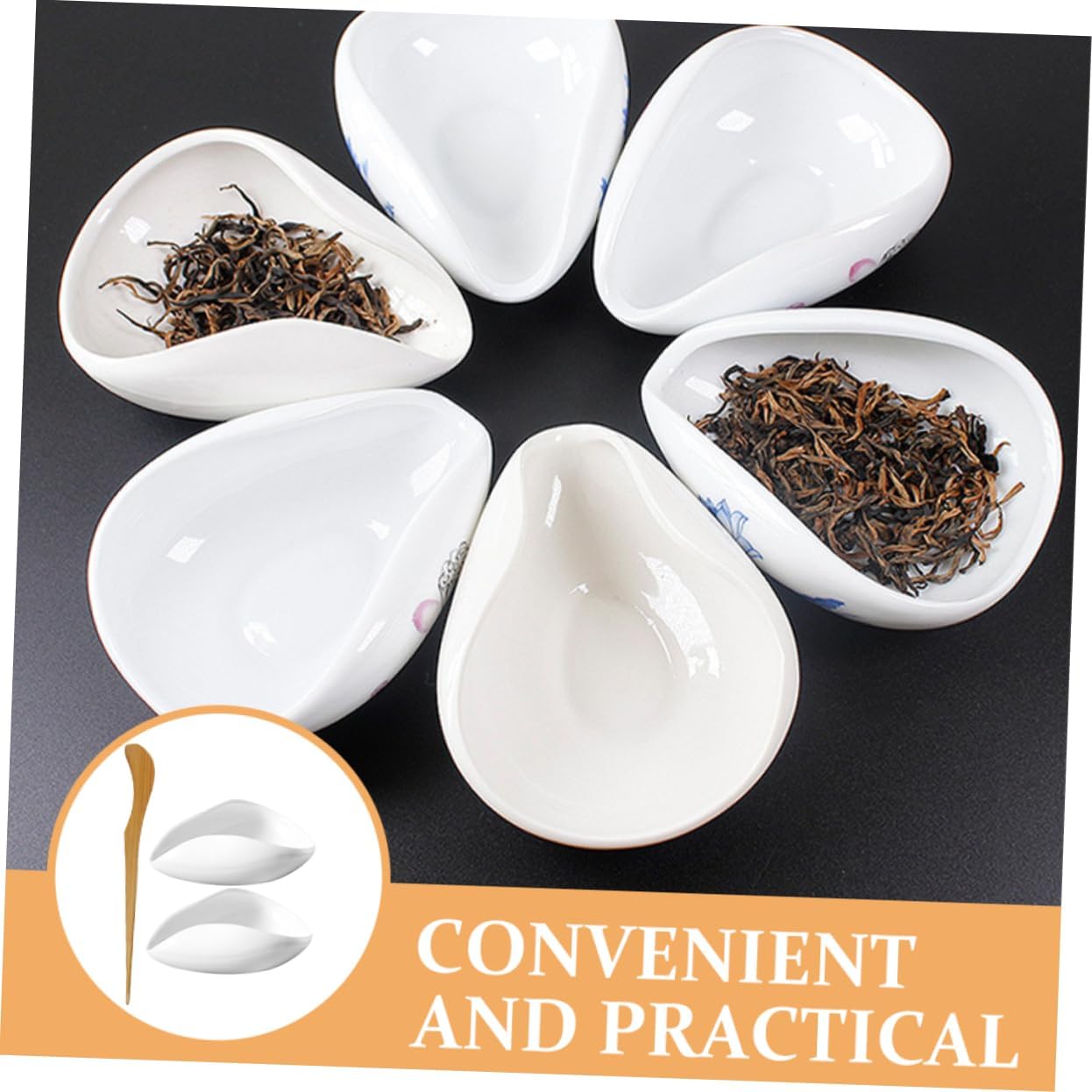 Ceramic Porcelain Tea Scoop Set for Loose Tea Ergonomic Design Material Lightweight Portable Home Office Use Kitchen Utensil for Lovers