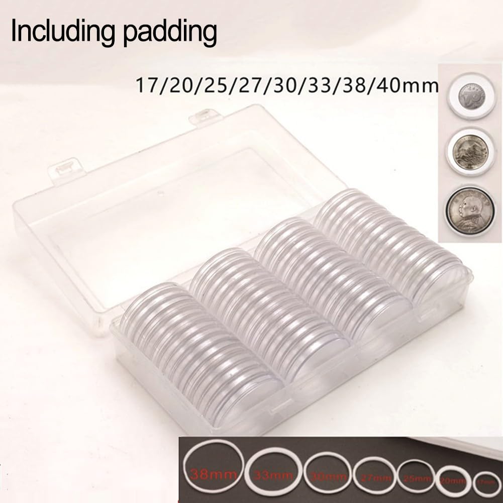Custodie Monete 40 Mm - 60 Pezzi Con Scatola Organizer