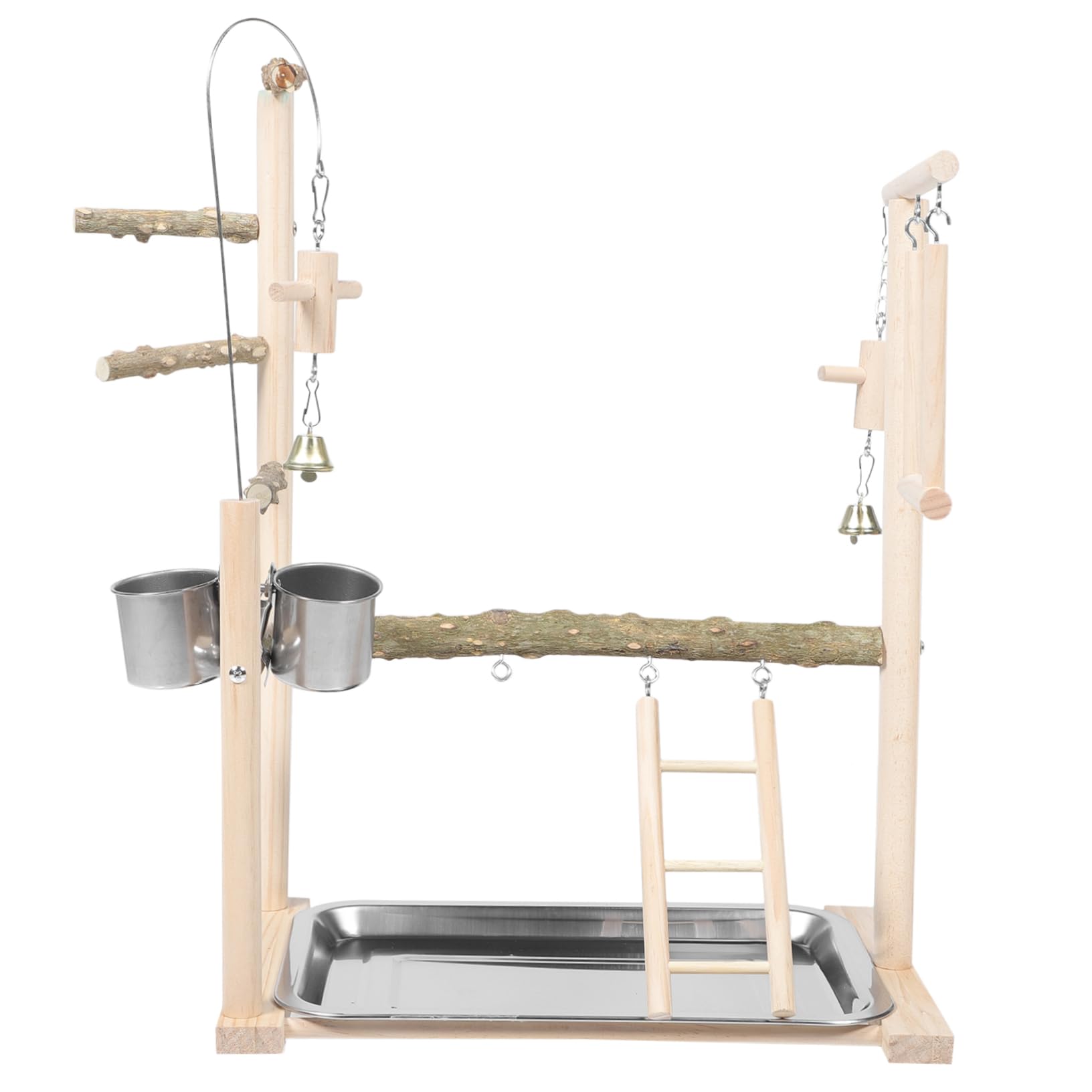 Juguete para Pájaros de Madera Natural Parque de Aves Soporte para Loros y Periquitos