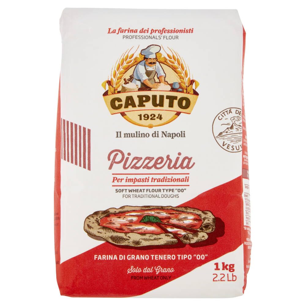 Caputo Pizzeria "00" harina de trigo suave, harina ideal para masa madre bien hidratada, ligera y perfecta, harina para la clásica pizza napolitana, 10 x 1 kg + polpa italiana gourmet 400 g