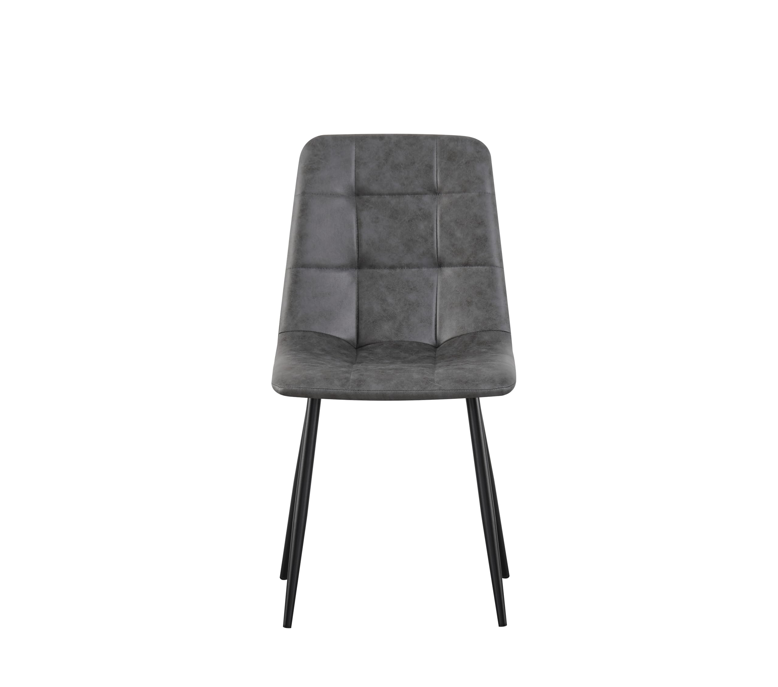 MOF Dining Chairs Set of 4–Faux Suede Dining Chair with Padded Seat, Tufted Back and Sturdy Metal Legs–Modern Upholstery for Kitchen, Dining Room, Lving Room or Home Office (Brown Check x 4)