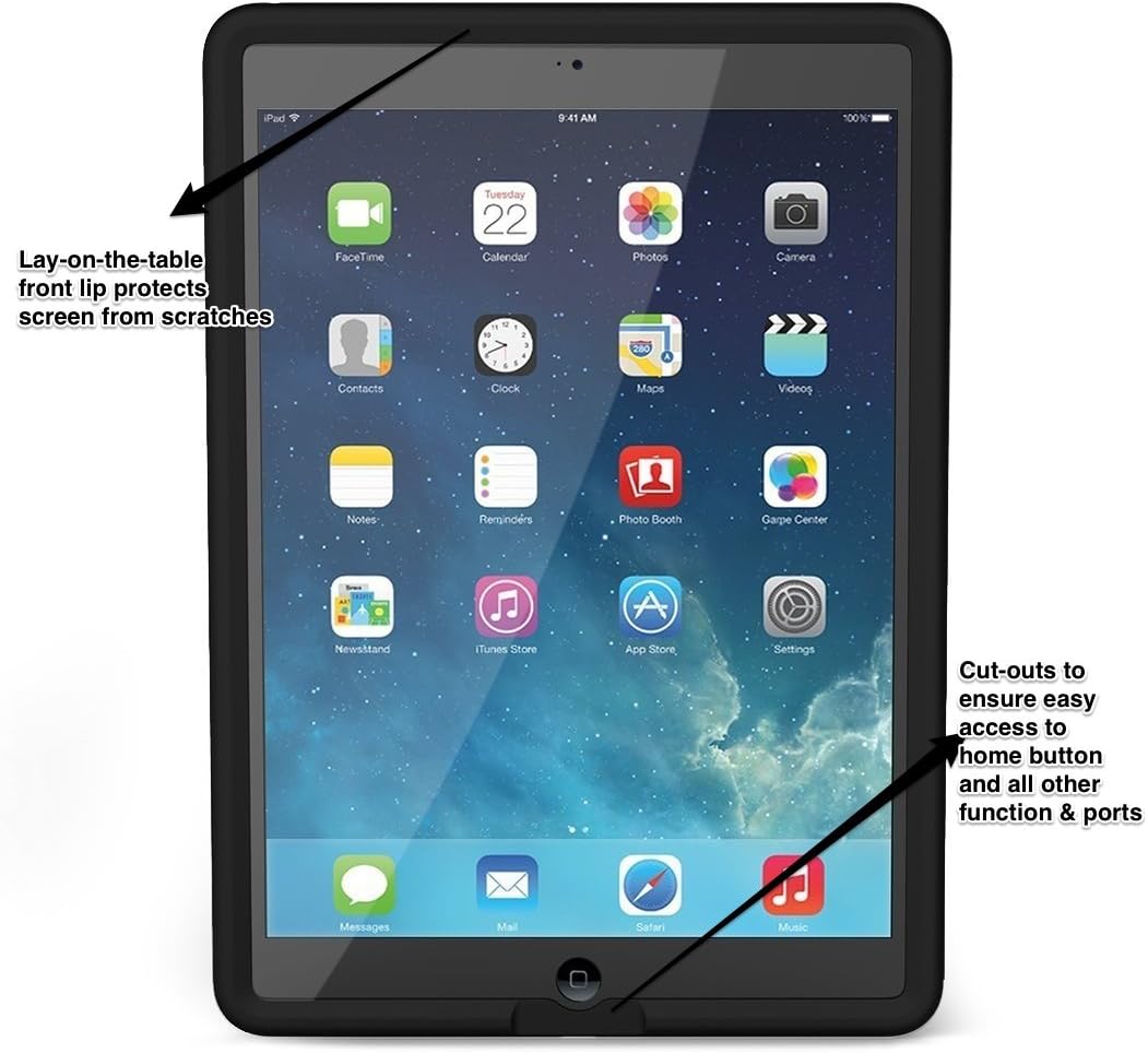 Poetic GraphGRIP Series Protective Silicone Case for Apple iPad Air 2 - Black
