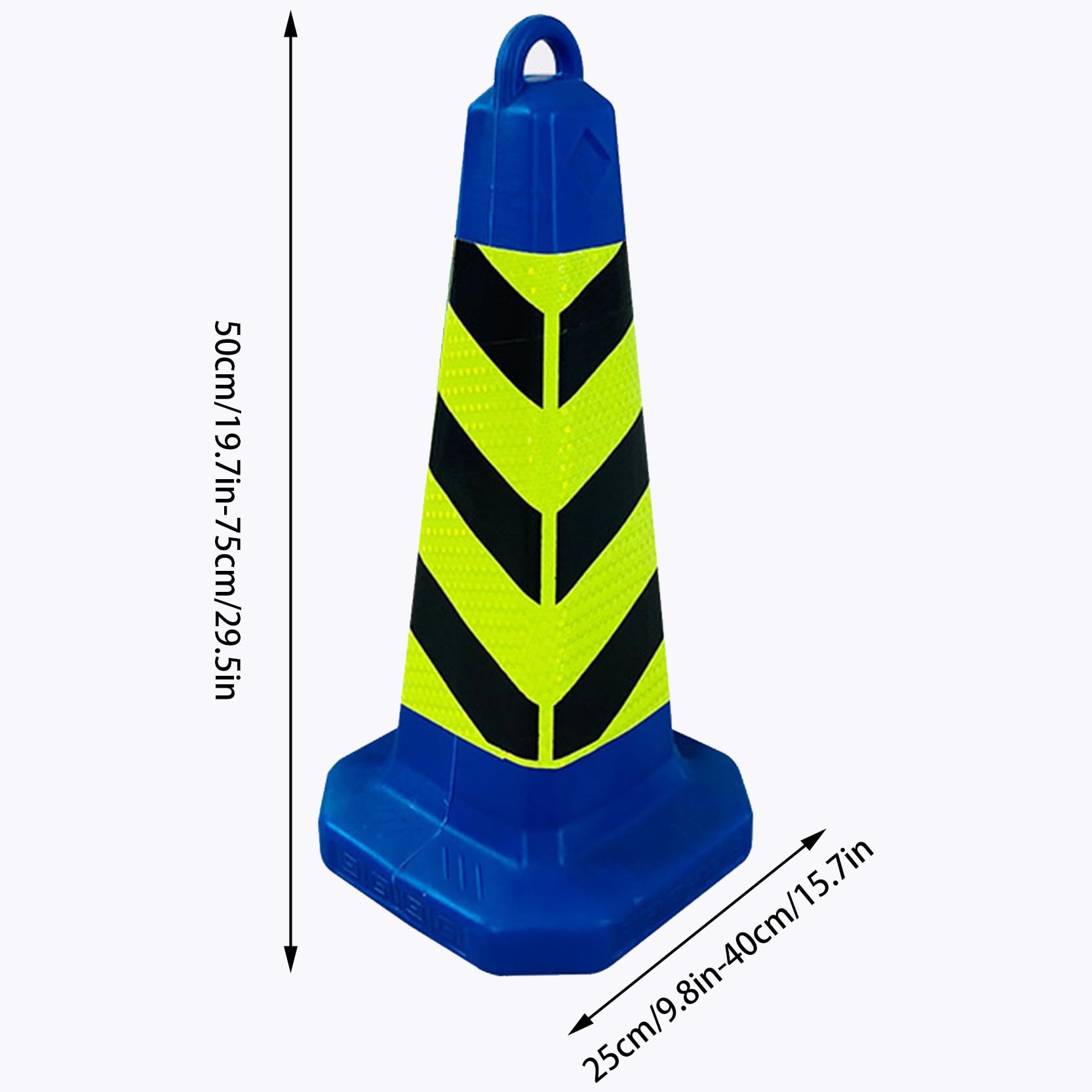 Cônes de Signalisation Routière Cônes de Stationnement Cônes Pliables Multi-usages avec Collerette Réfléchissante Cônes en PVC Robustes pour Parkings(Size:63x28x28cm,Color:3B)