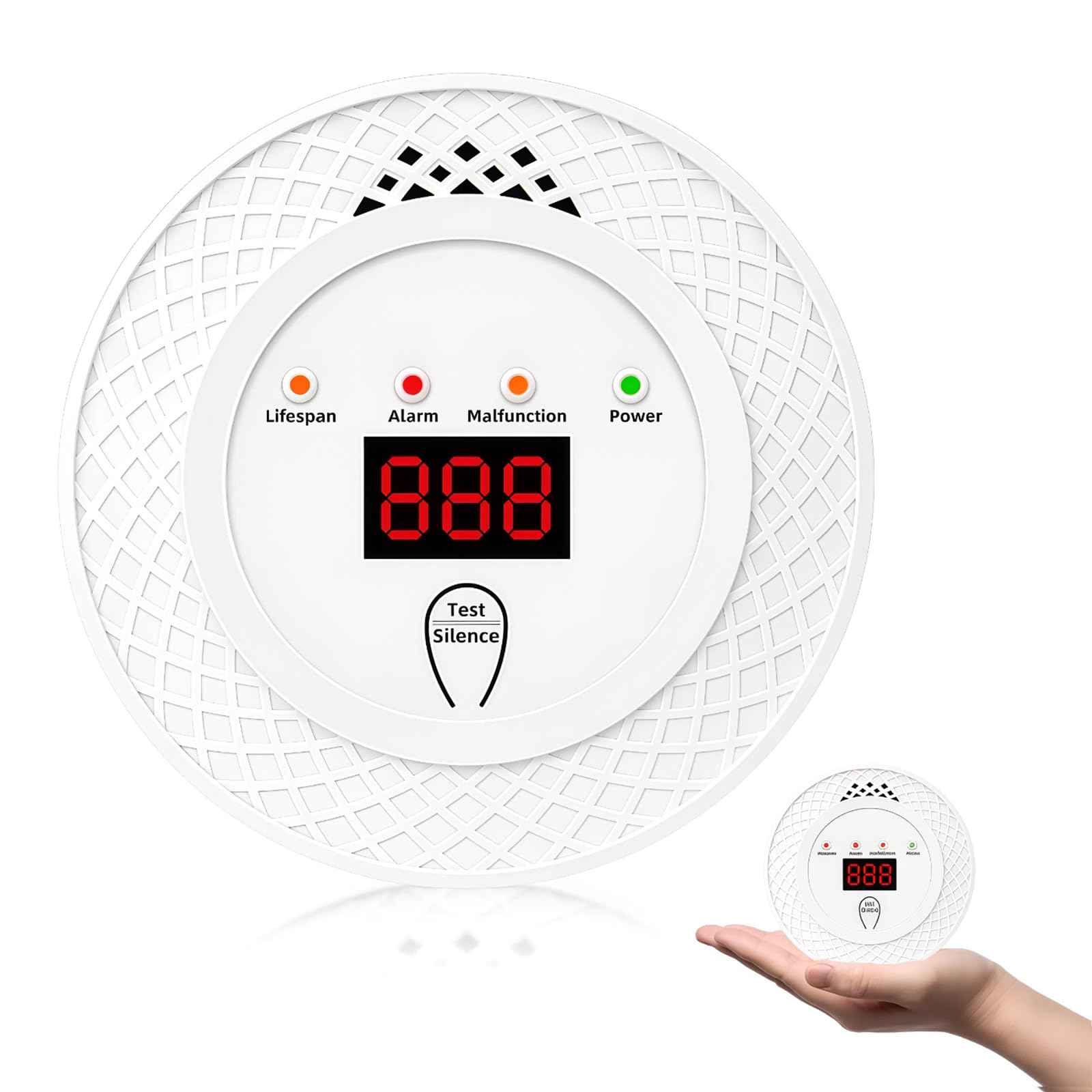 starfa lab Carbon Monoxide Detector, Battery Operated Carbon Monoxide Alarm, CO Alarm with LCD Digital Display, CO Detector Monitor with Test Button for Home Safety, AA Battery Powered