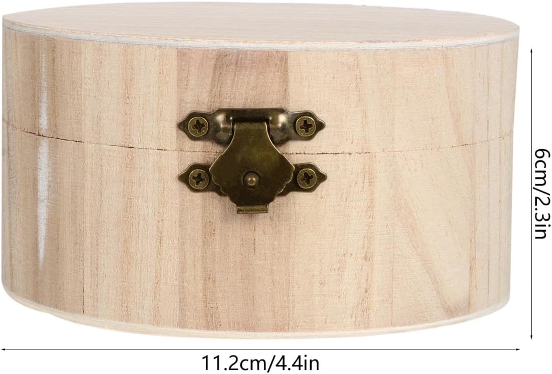 Wooden Jewelry Organizer Box for DIY Large Round Pendant and Earring Storage Premium Wood Craft Holder for Rings and Necklaces Compact Space-saving Jewelry Display Case