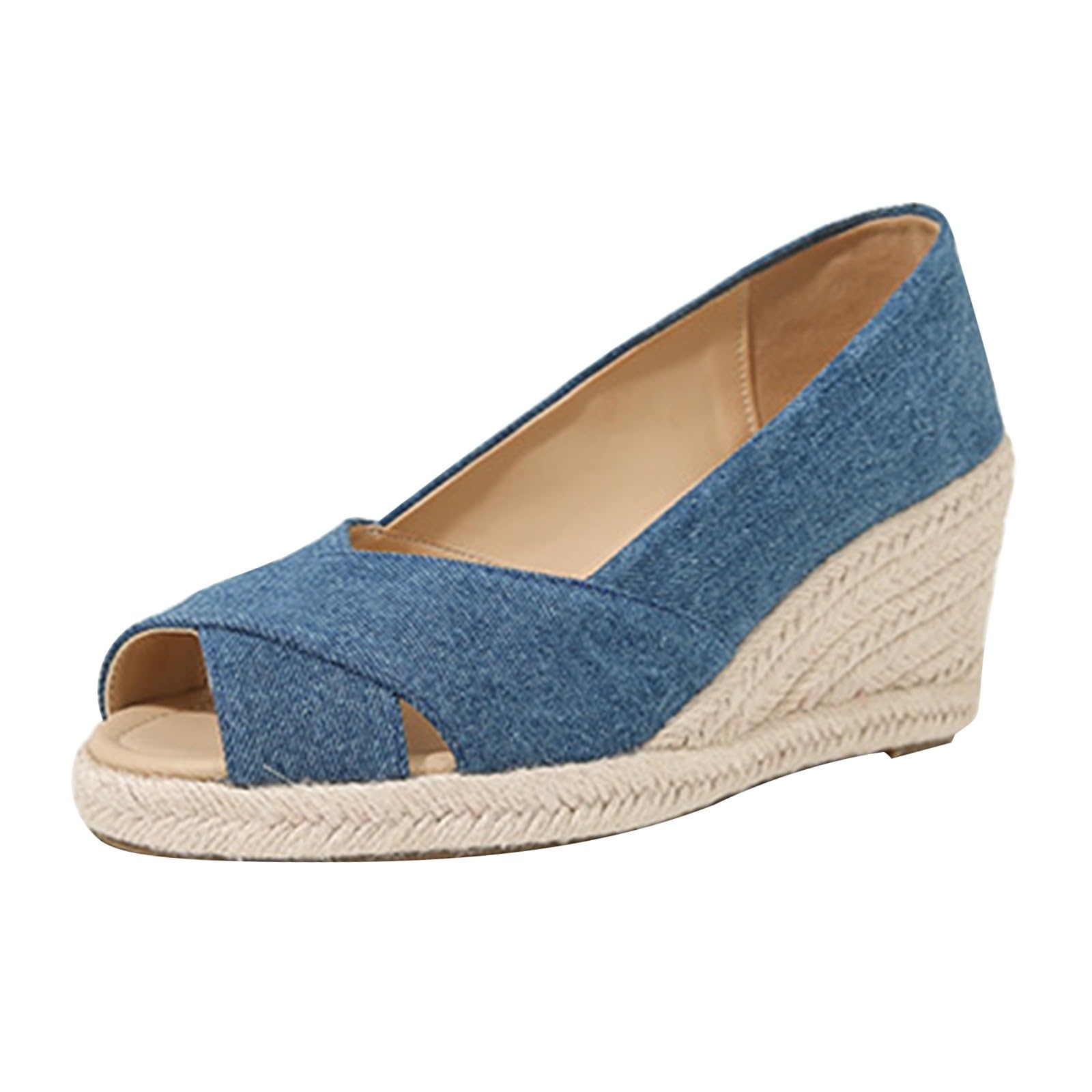 Generico Sandales Femme Compensé Confortables LéGèRes AntidéRapantes Semelle Souple Respirantes Chaussures Femme éTé Mode Mules Support Coupe Large Ville Plage
