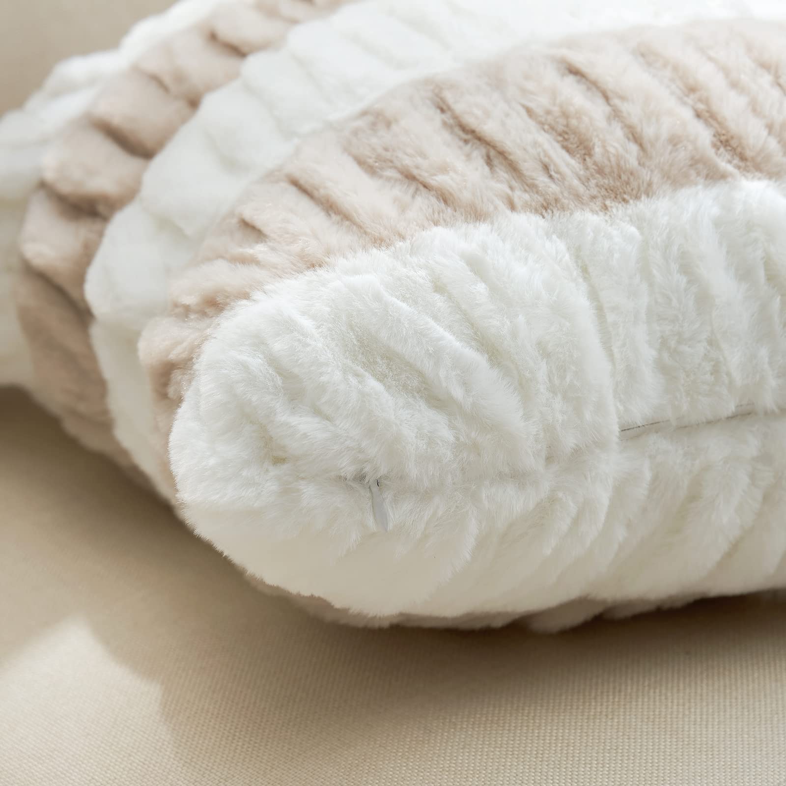 Cozy Bliss 1pc Ruched Faux Fur Throw Pillow Cover Luxury Plush Cushion