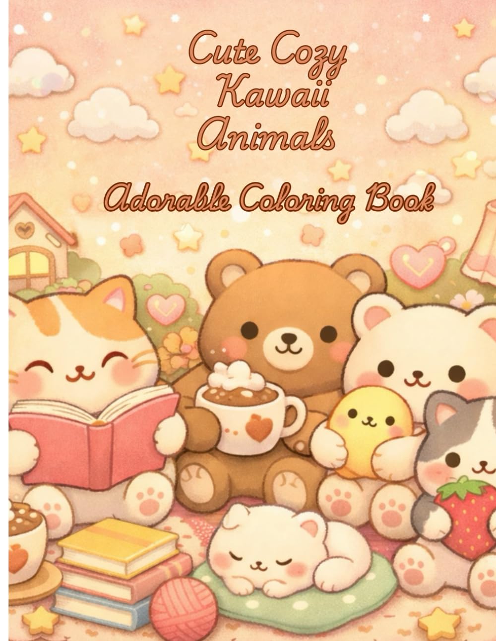 Cute & Cozy Animals Coloring Book: A Relaxing Kawaii Coloring Book for Teens & Adults Featuring Adorable Animals, Cozy Scenes, and Stress-Relief Pages