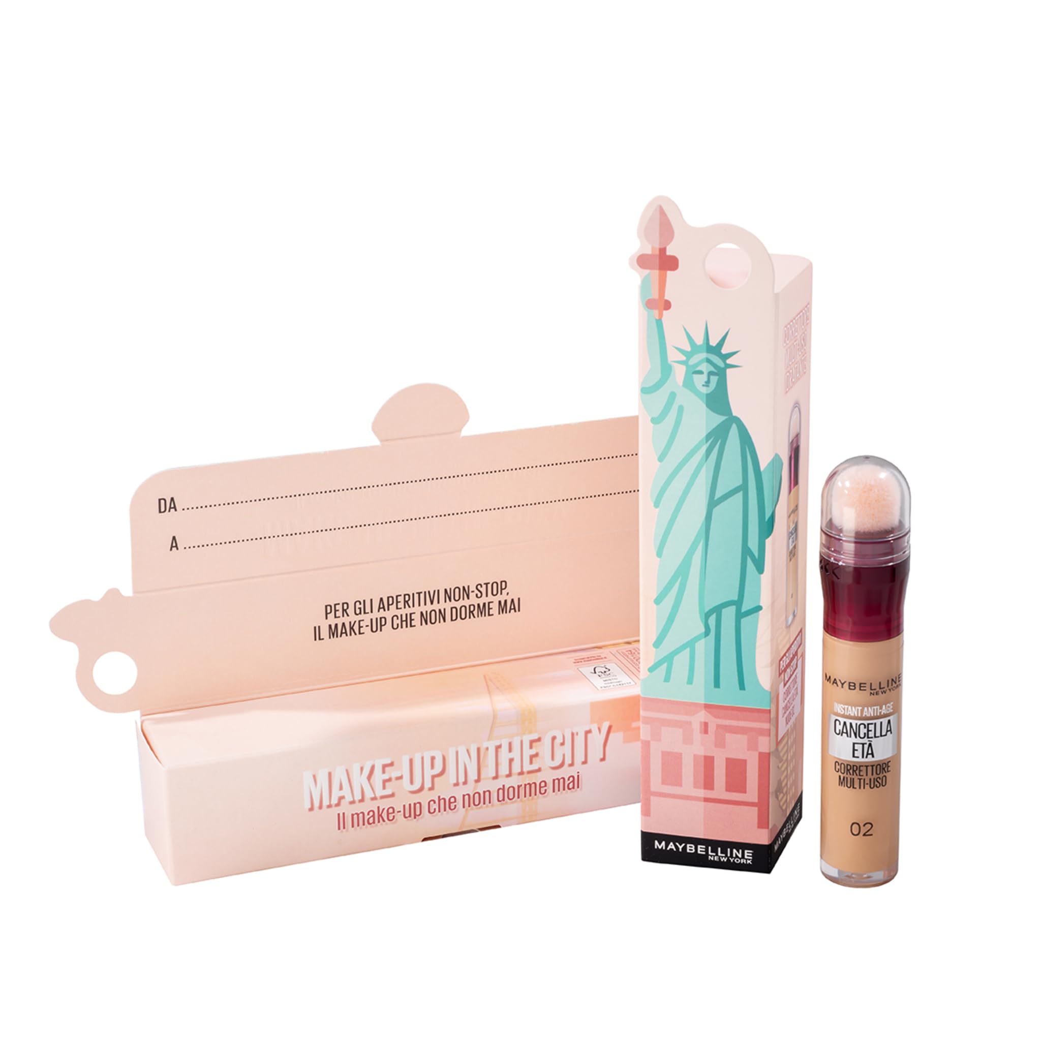 Maybelline New York Corrector de Ojeras Instant Age Rewind 02 Nude Regalo Navidad Borrador Efecto Antienvejecimiento para Bolsas e Imperfecciones Fórmula con Bayas de Goji y Haloxyl