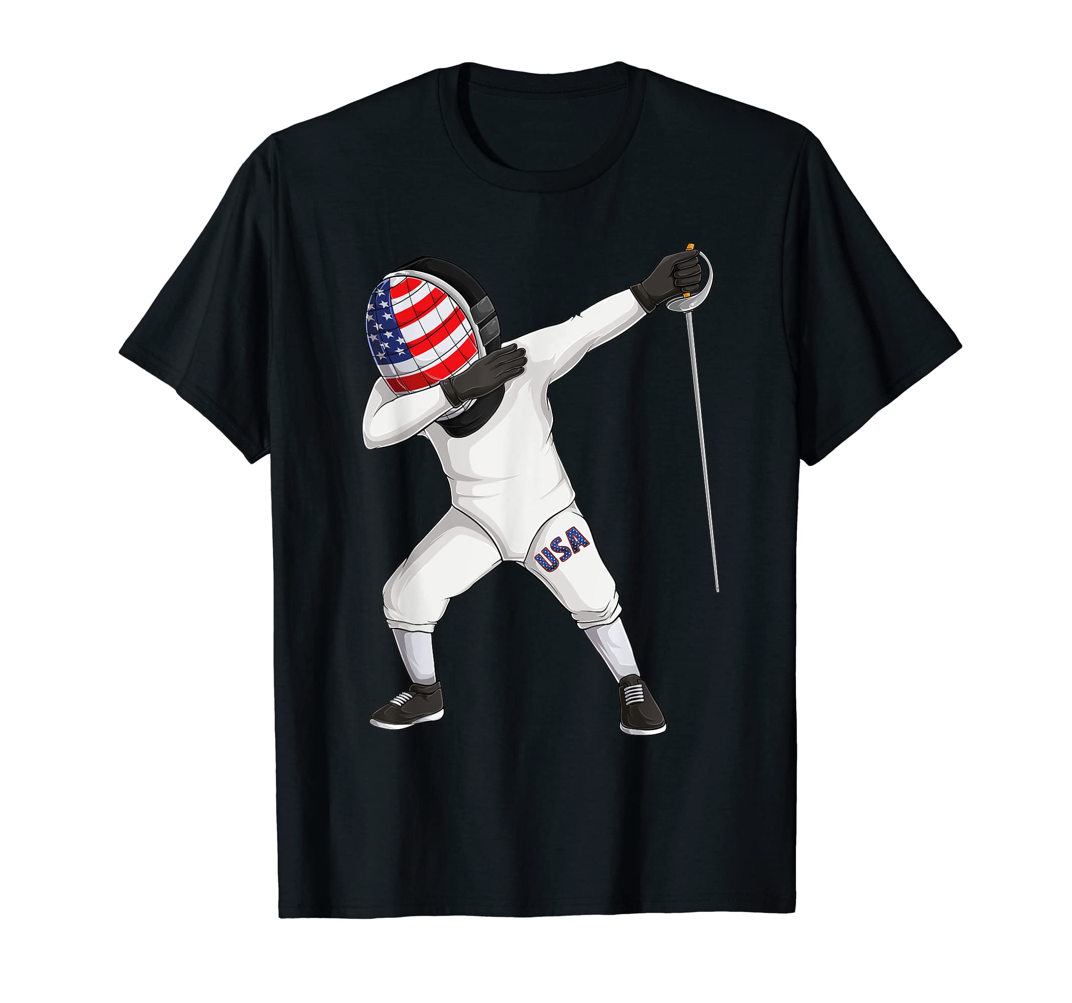 Funny fencing dabbing boy girl fencer sport kids men women T-ShirtOEKO-TEX STANDARD 100