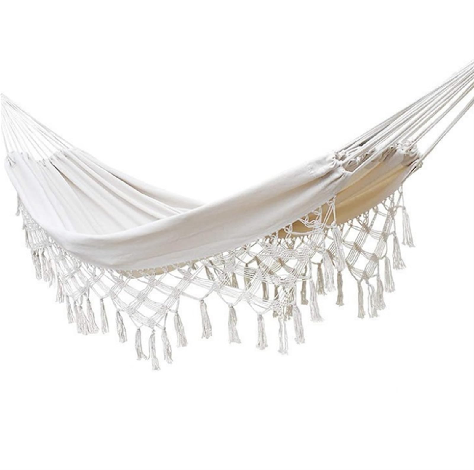 Hamak Ultralekki, Hammock 150x200 Cm Kryty Odkryty Hamak W Stylu Boho Makrama Duże Płótno Miękkie Hamaki Łóżko Dla Dwóch Osób Domu na Kemping, na Zewnątrz