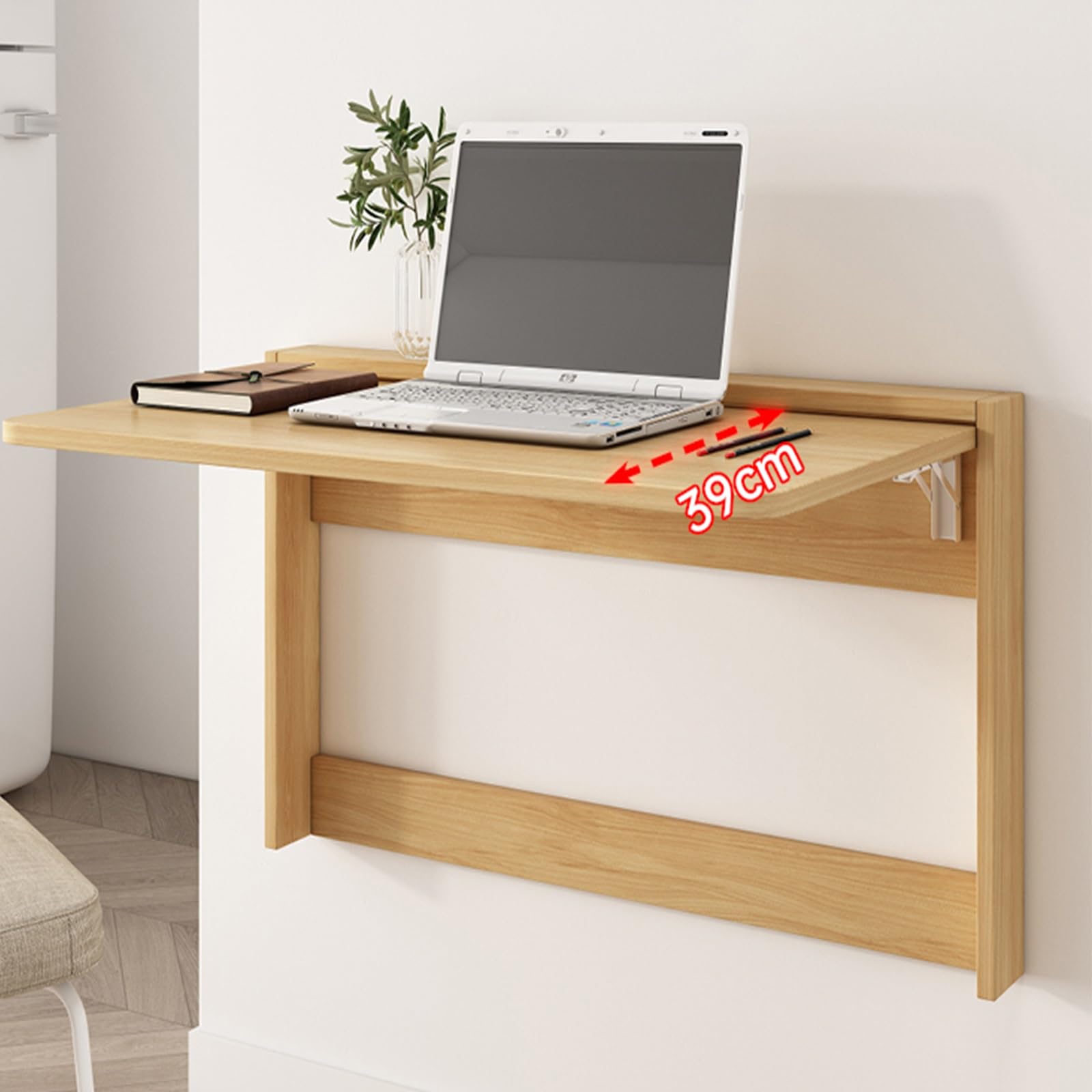 Faltbarer Wandschreibtisch für Smals, Cact schwimmender Tisch, vielseitiges Home Office Wortat, 84 x 49 cm, ideal für Zuhause, Büro, Ga, und Worhop