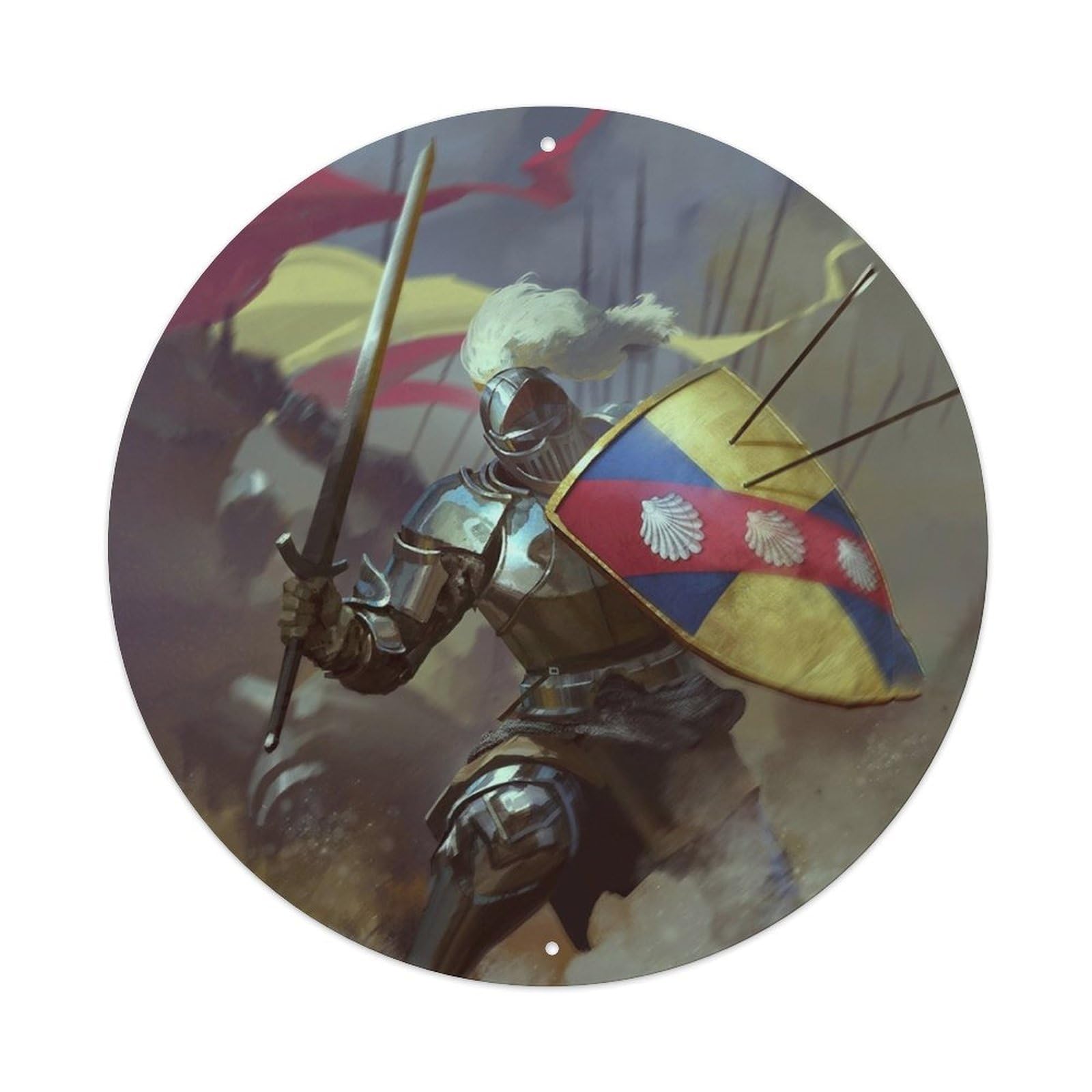 Medieval Knight Dark Fantasy Armor Vintage Metal Tin Sign