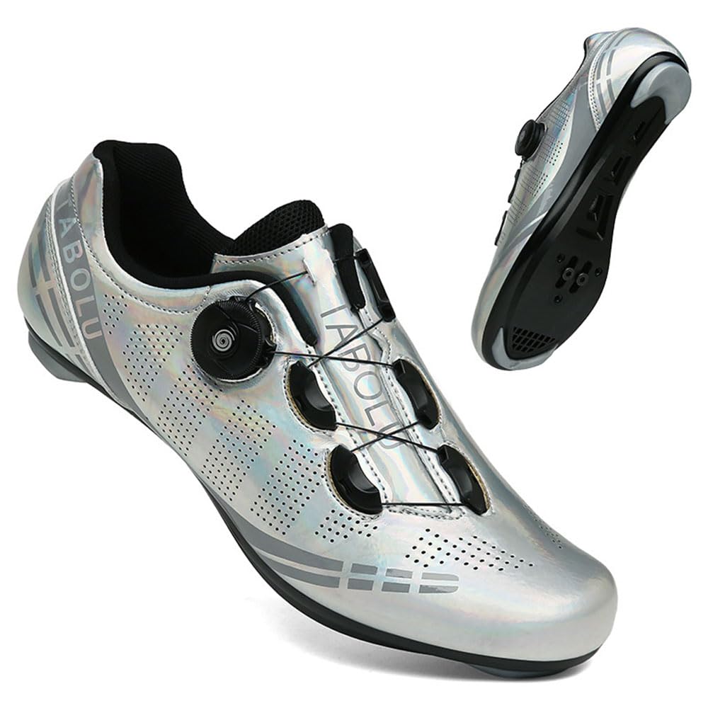 Scarpe Ciclismo Unisex Scarpe Ciclismo Strada con Blocco Pedale Scarpe MTB Uomo Donna, Traspiranti Scarpe da Equitazione Scarpe MTB Road SPD Scarpe da Ciclismo da Bici 36-47 EU