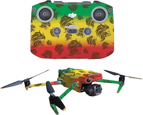 MightySkins Skin compatible con DJI Mavic 3 - Rasta Lion  Funda protectora de vinilo duradera y única  Fácil de aplicar, quitar y cambiar de estilos