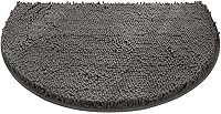 Vista 3 de Tapete de baño absorbente de semicírculos, felpilla suave y gruesa, antideslizante, lavable a máquina, se seca rápidamente, tapete para pies peludos