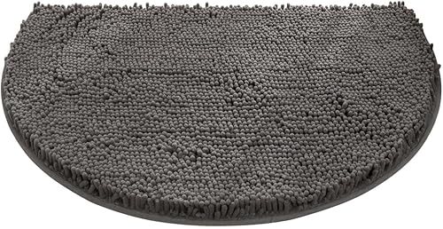 Miniatura 4 de Tapete de baño absorbente de semicírculos, felpilla suave y gruesa, antideslizante, lavable a máquina, se seca rápidamente, tapete para pies peludos