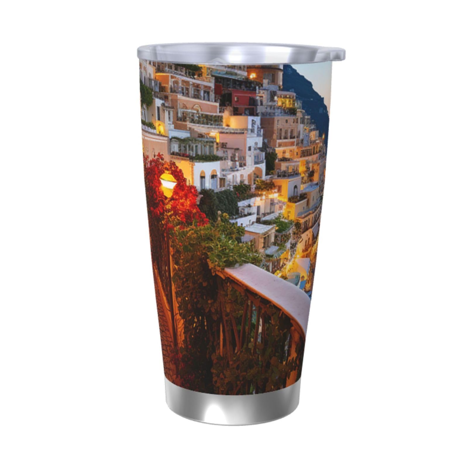 Gobelet réutilisable pour voyage et trajets quotidiens avec décor coucher de soleil